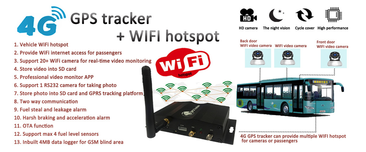 Wireless WiFi 4G Trailer GPS Vehicle Tracker No Monthly Fee With Video Camera OTA