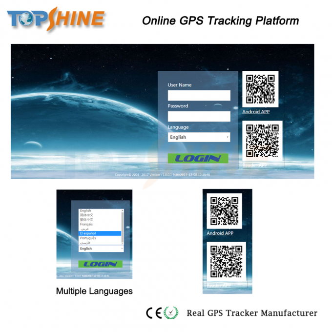 Plataforma do sistema de rastreio de Google GPS da gestão da frota com open source code/APP