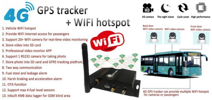 Perseguidor 2021 do veículo 4G GPS do ponto quente de WiFi com monitoração video do tempo real