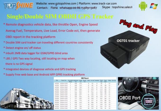 Perseguidor de Mini Size Competitive OBD GPS que segue o registador de dados inerente do dispositivo para a área cega de GSM/GPRS