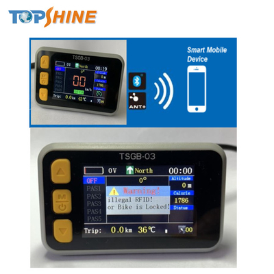 Velocímetro de protocolo geral para bicicleta elétrica GPS Display LCD com sistema Bluetooth RFID