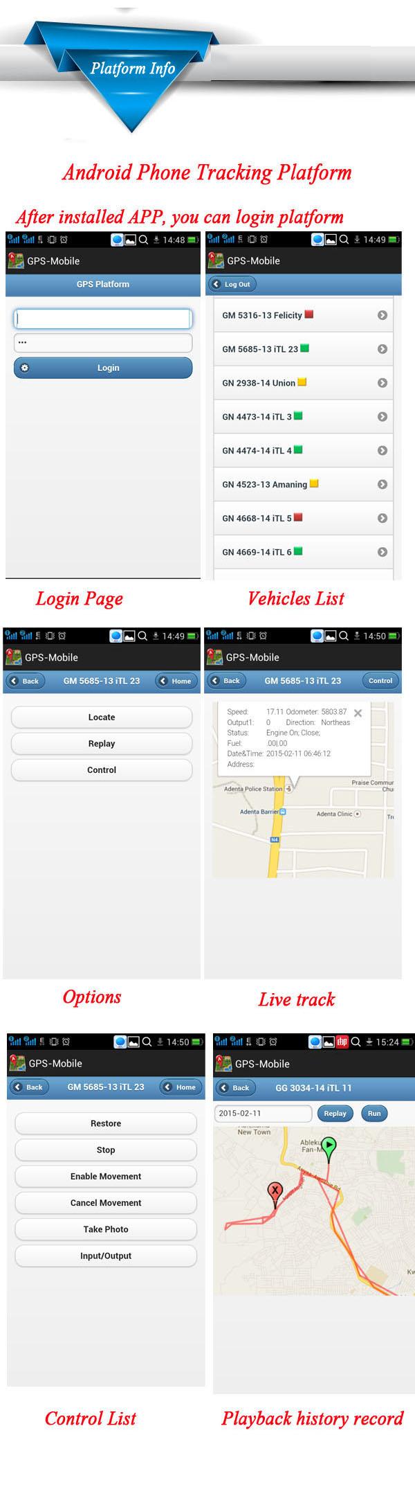 O carro de Smartphone alarma o anti perseguidor de GPS do veículo do roubo com GPS livre que segue a plataforma