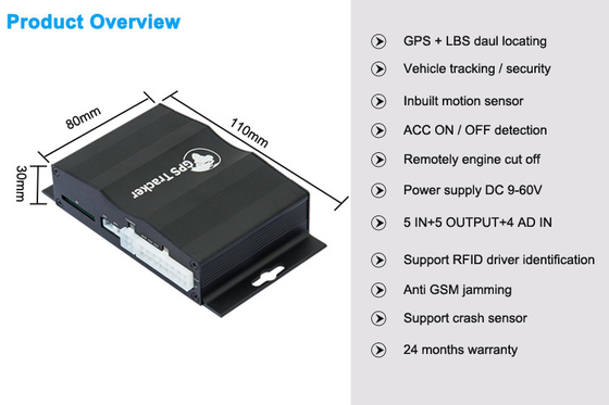 Uma comunicação em dois sentidos do apoio do perseguidor do veículo de 36 VDC GPS e monitoração do combustível